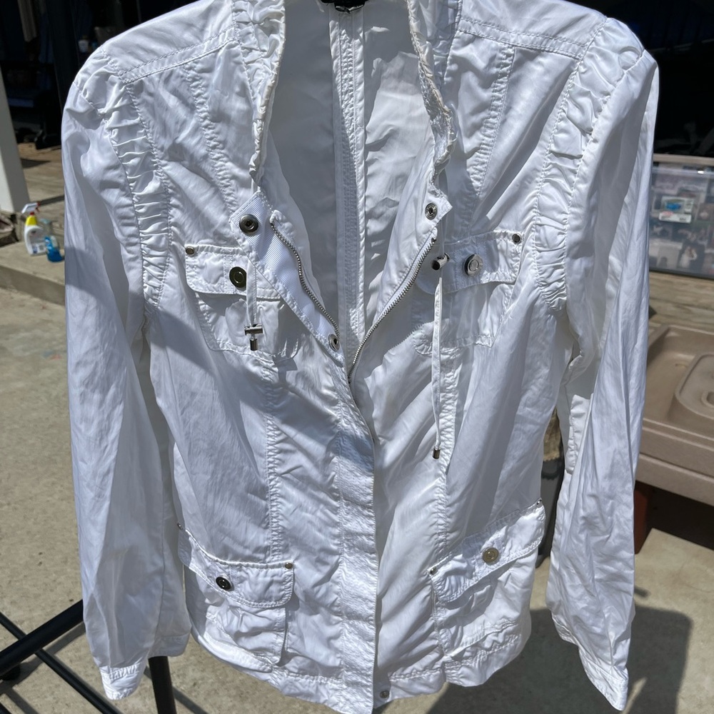 White House Black Market Crisp White Utility Jacket